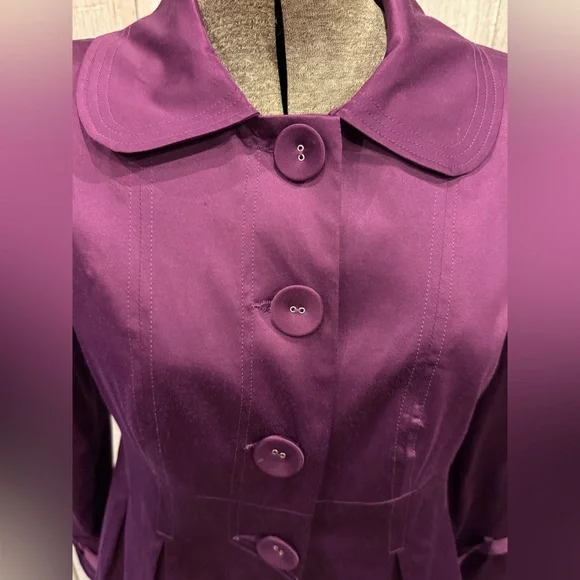 Sele’ Deep Purple Trench Coat - Picture 2 of 9